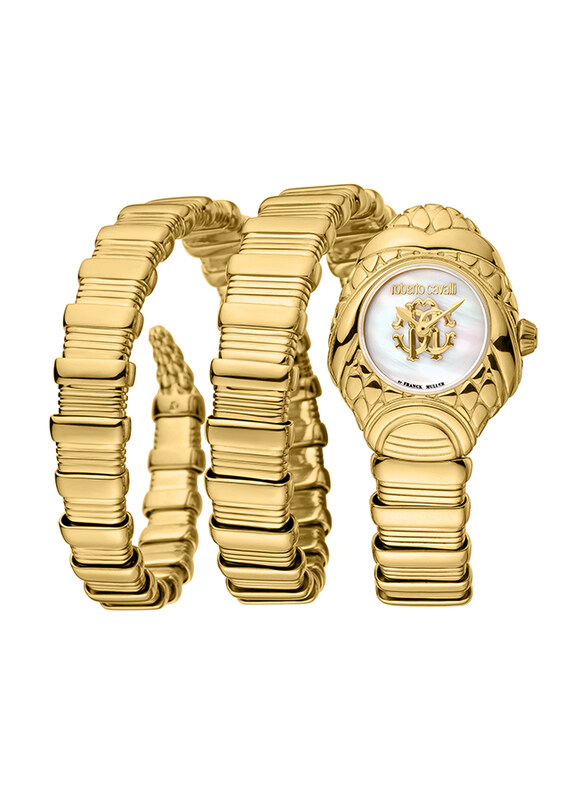 

Roberto Cavalli Analog Watch for Women with Stainless Steel Band, Water Resistant, RV1L163M0021, Gold-White