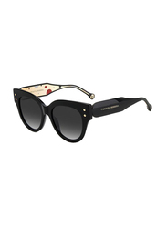Carolina Herrera Full-Rim Cat Eye Black Sunglasses for Women, Grey Lens, Ch 0008/s 807, 52/19/145