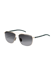 Porsche Design Full Rim Pilot Gold Sunglasses for Men, Grey Lens, P8909 B, 60/14