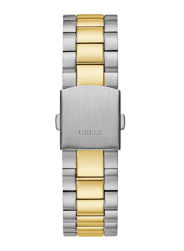 Guess Analog Watch for Men with Stainless Steel Band, Water Resistant, GW0265G8, Silver-Gold/Green