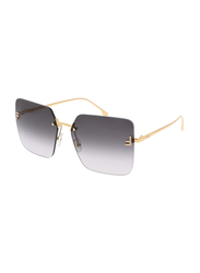 Fendi Rimless Geometric Gold Sunglasses for Women, Grey Lens, Fe4082us 30b, 59/15/135
