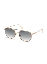 Tom Ford Full Rim Square Gold Sunglasses for Men, Grey Lens, TF827, 28B 56-20