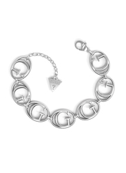 Guess Stainless Steel G Logo Chain Bracelet for Women, Jubb01044Jwrhs, Silver