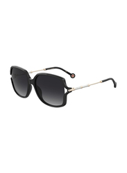 Carolina Herrera Full-Rim Square Black Sunglasses for Women, Grey Lens, 0132/g/s 807, 58/16/135