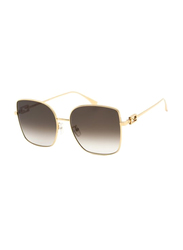 Fendi Full Rim Oval Gold Sunglasses Unisex, Black Gradient Lens, 18/59