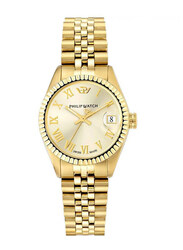 Philip Watch Analog Watch for Women with Stainless Steel Band, Water Resistant, R8253597555, Gold