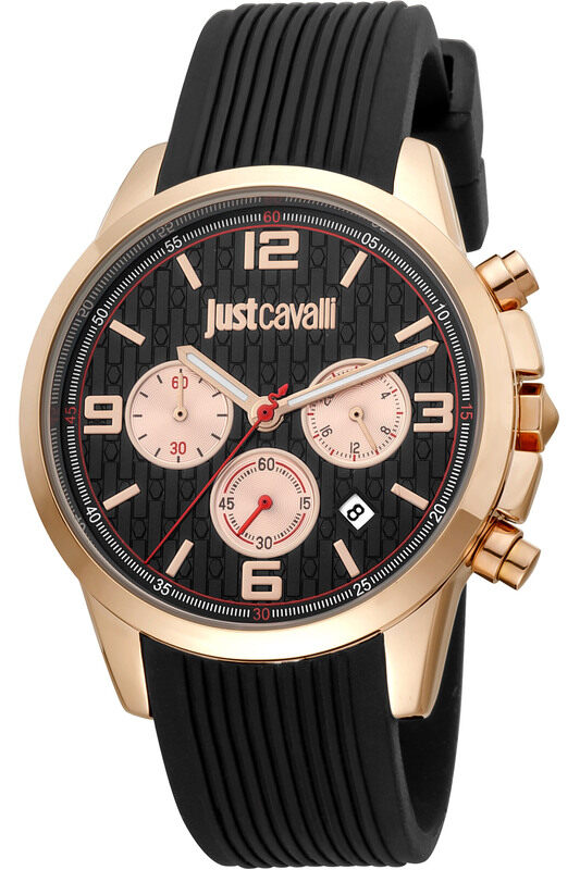 

Just Cavalli Analog Watch for Men with Silicone Band, JC1G175P0025, Black-Black