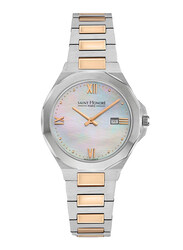 Saint Honore Analog Quartz Watch for Women with Stainless Steel Band, Water Resistant, MT741102 6YBRR, White- Silver/Gold