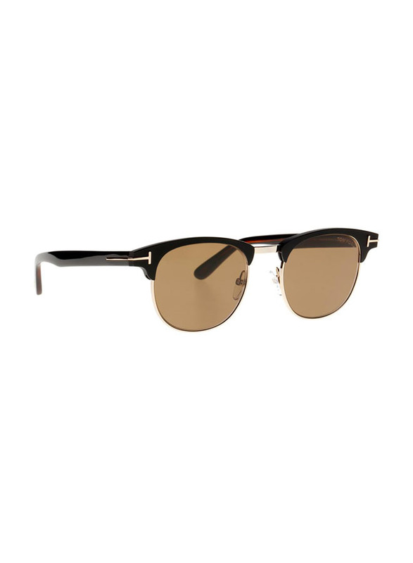 Tom Ford Clubmaster Full Rim Black Sunglasses Unisex, Brown Lens, Laurent-02 TF623 02J