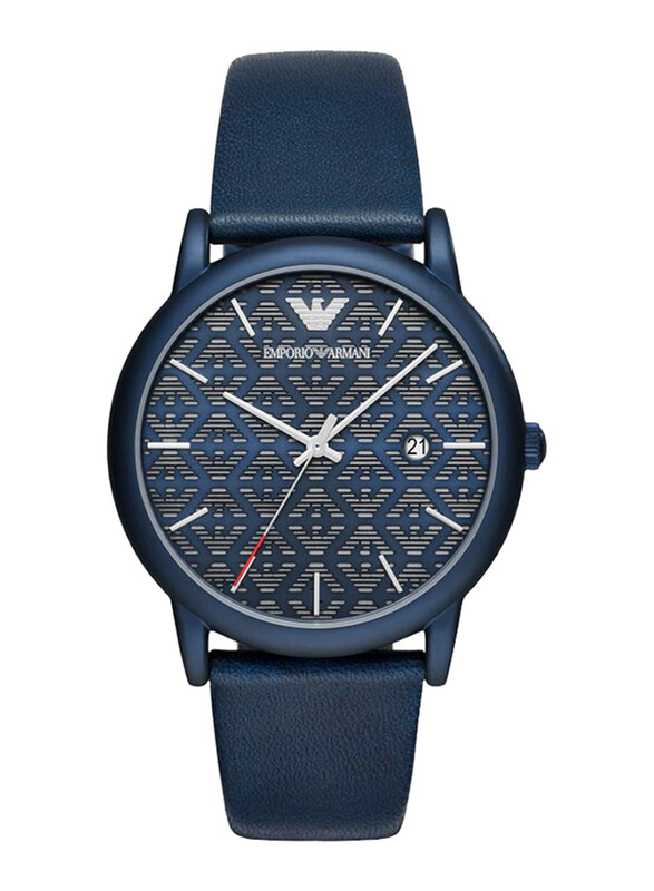 

Emporio Armani Analog Watch for Men with Leather Band, Water Resistant, AR11304, Blue