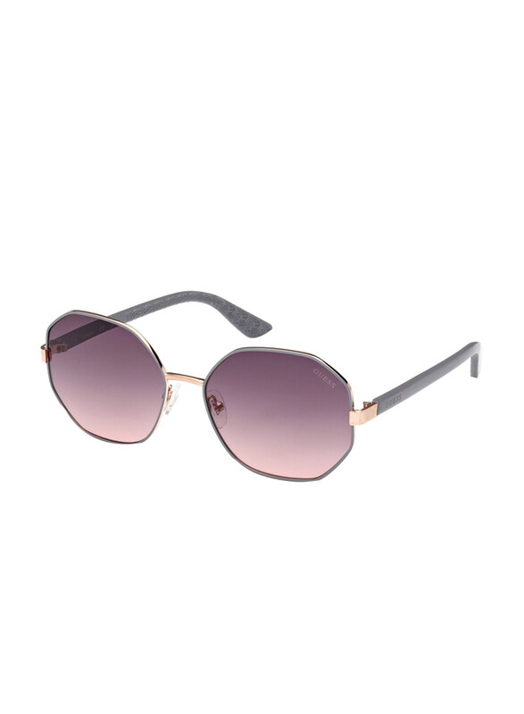 Guess Full-Rim Hexagonal Grey Sunglasses Unisex, Gradient Smoke Lens, Gu7880/h/s 20b, 58/17/140