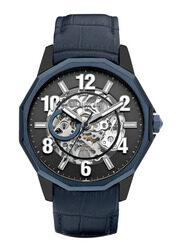 Cerruti 1881 Analog Watch for Men with Leather Band, Water Resistant and Chronograph, CIWGE2206302, Blue-Black