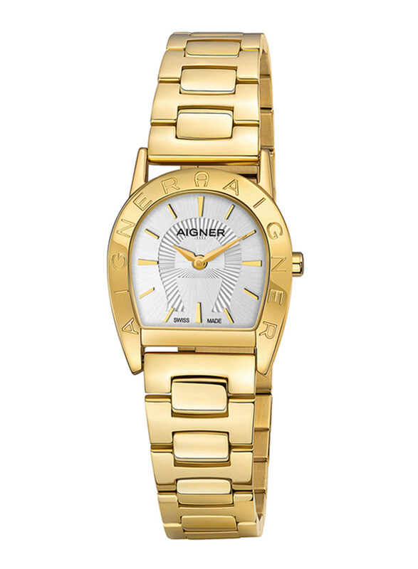 

Aigner Pisa Wrist Watch for Women with Stainless Steel Band, Water Resistant, ARWLG0000604, Gold-White