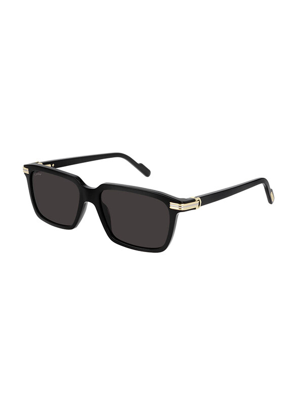 

Cartier Full Rim Rectangular Black Sunglasses for Men, Grey Lens, CT0220S, 001
