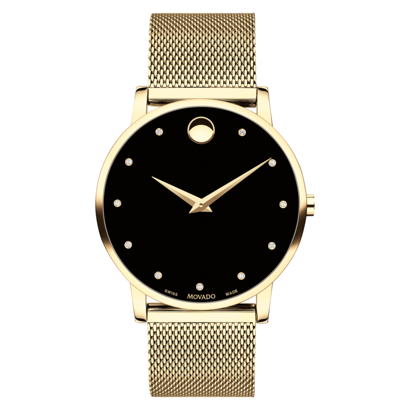 

Movado Analog Watch for Men with Stainless Steel Band, 7613270000000, Gold-Black