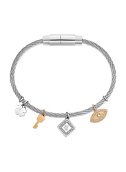 Cerruti 1881 Metal Kismet Charm Bracelet for Women, CIJLB0000912, Silver