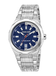 Roberto Cavalli Analog Watch for Men with Stainless Steel Band, Water Resistant, RV1G175M0051, Silver-Blue