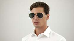 Cartier Full Rim Aviator Silver Sunglasses for Men, Green Lens, CT0325S, 006 59-19