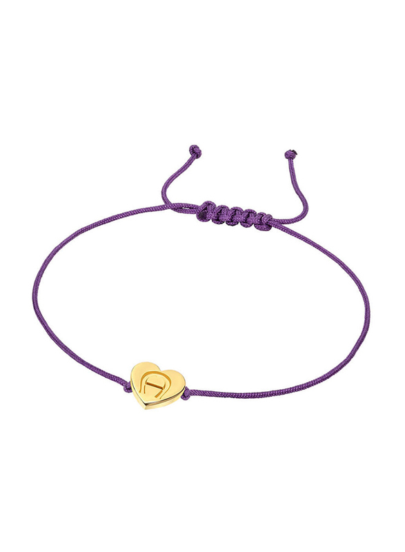 Aigner Gold Plated Serafina String Bracelet Unisex, ARJLB0007102, Purple