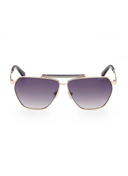 Guess Full-Rim Square Gold Sunglasses For Men, Smoke Gradient Lens, GU00053 32B, 61/10