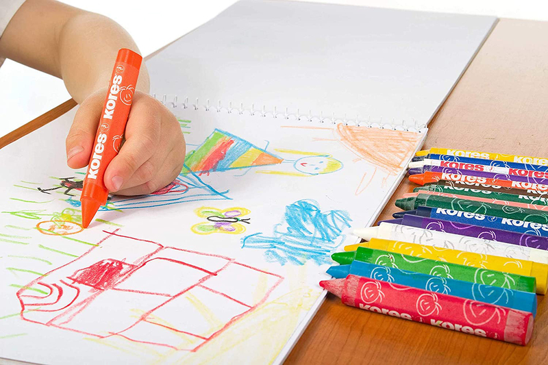 Kores Krayones Jumbo Triangular Wax Crayons, 12 Piece, Multicolour