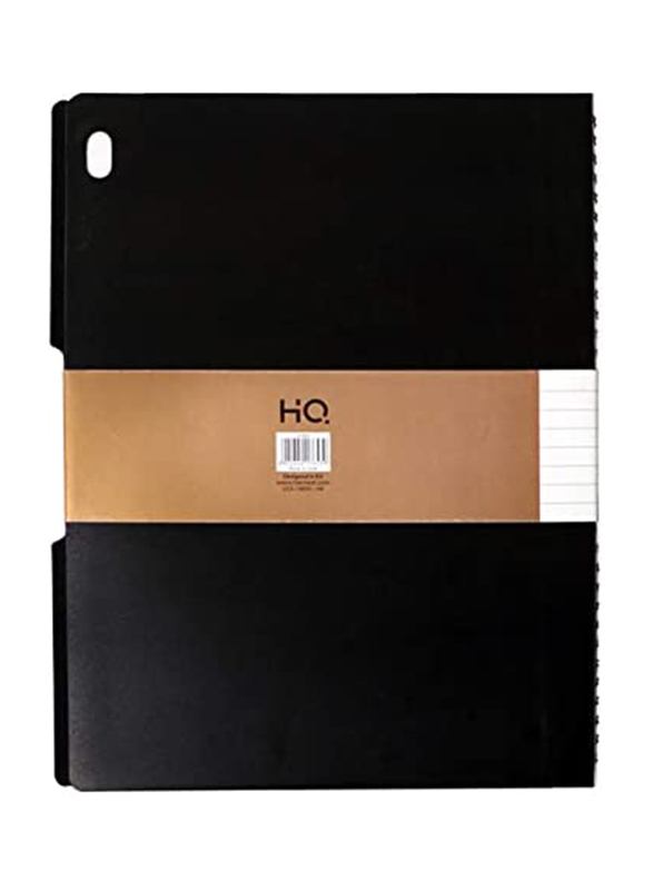 Navneet HQ Subject Wiro Executive Notebook, 80 Sheets, A4 Size, Black