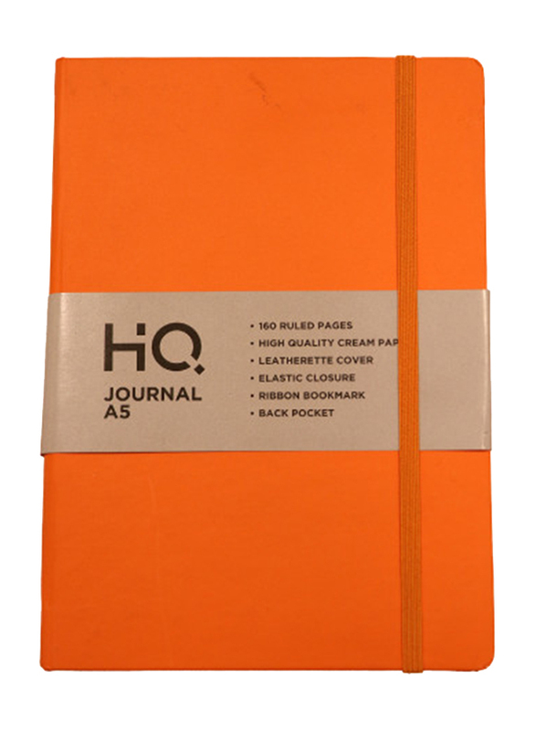 نافنيت اتش كيو جورنال دفتر بغلاف من مادة الفينيل الصلبة، 80 ورقة، مقاس A5، برتقالي