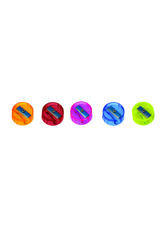 Nataraj 20-Piece Neon Circle Sharpener in Jar, Multicolour