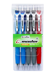 Flex Office 5-Piece G Master Gel Pen Set, FO-Gel021, 0.7mm, Multicolour