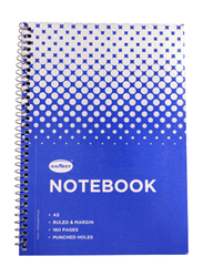 Navneet Spiral Notebook, 80 Sheets, A5 Size, White/Blue