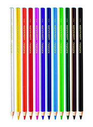 ناتاراج قلم تلوين دائري قابل للذوبان في الماء مع مبراة، 12 قطعة، متعدد الألوان