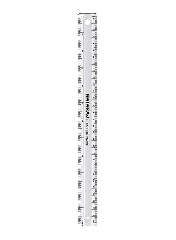 Nataraj 10-Piece Shatter Proof Ruler, 30cm, Clear