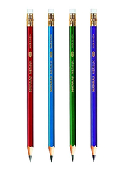 ناتاراج طقم أقلام رصاص ميتاليك سداسي HB مكون من 48 قطعة مع ممحاة في مرطبان، متعدد الألوان