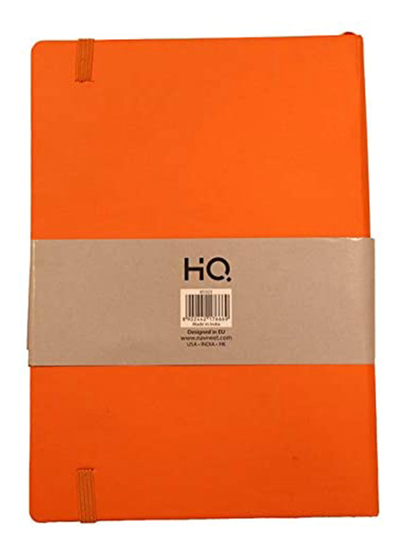 Navneet HQ Journal Casebound Solid Vinyl Finish Notebook, 80 Sheets, A5 Size, Orange