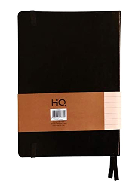 Navneet HQ Executive Casebound PU Notebook, 96 Sheets, A5 Size, Black