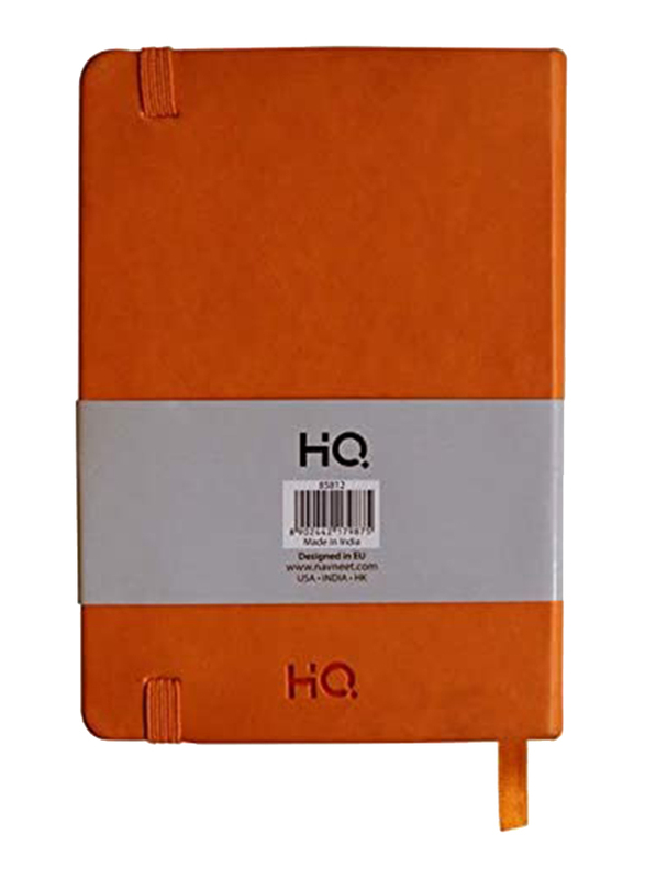Navneet HQ Journal Casebound PU Notebook, 96 Sheets, A6 Size, Orange