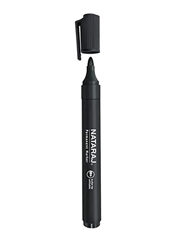 ناتاراج، 12 قطعة، قلم ماركر ثابت برأس رفيع، 2 مم، أسود