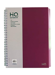 Navneet HQ Poly 3 Subject Notebook, 100 Sheets, A4 Size, Red