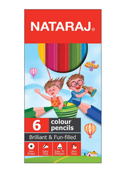 Nataraj Half Size Colour Pencil, 6 Piece, Multicolour