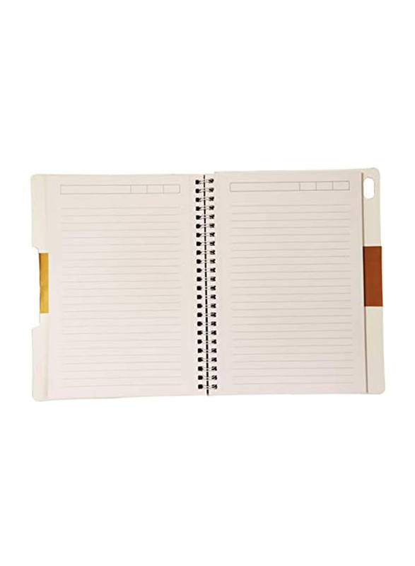 Navneet HQ Wiro Poly 1 Subject Executive Notebook, 80 Sheets, B5 Size, White
