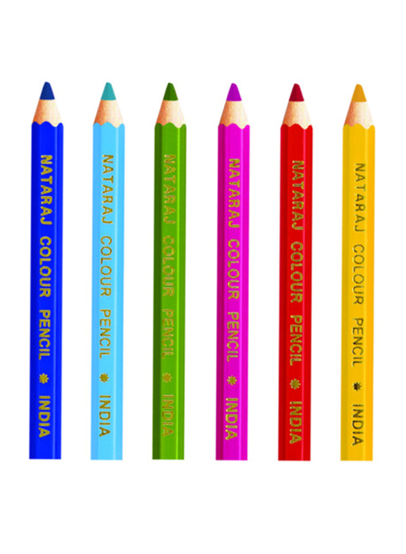 ناتاراج قلم تلوين بالحجم الوسط مع مبراة، 12 قطعة، متعدد الألوان