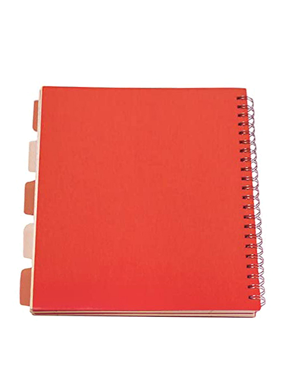Navneet HQ Poly 5 Subject Wiro Notebook, 150 Sheets, A4 Size, Orange