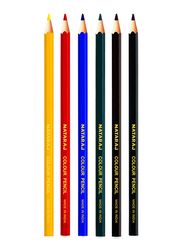 ناتاراج قلم تلوين بالحجم الكامل مع مبراة، 6 قطع، متعدد الألوان