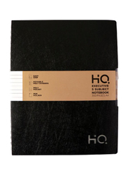 Navneet HQ Wiro Executive Poly 5 Subject Notebook, 150 Sheets, A4 Size, Black