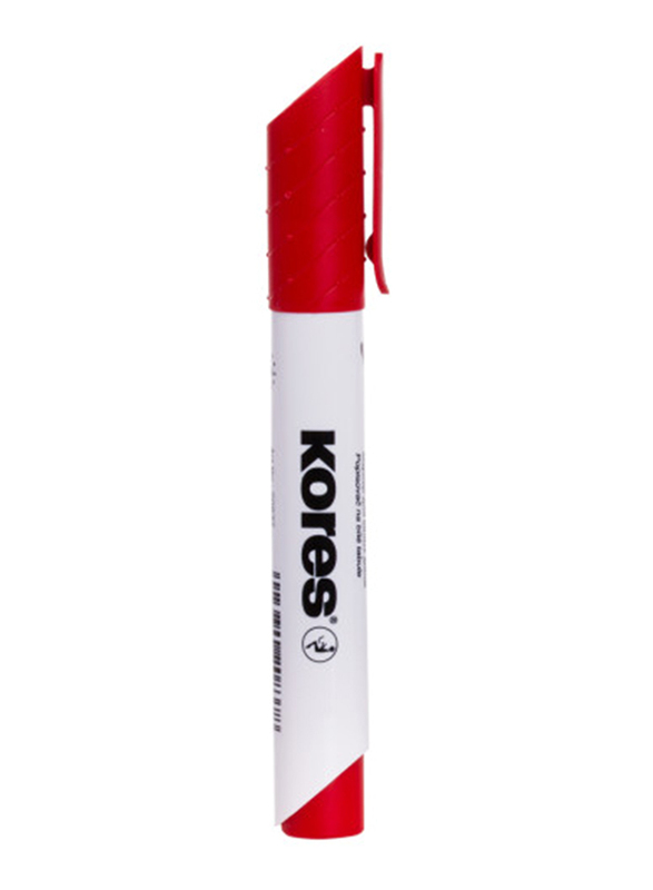Kores 12-Piece K-Marker XW1 Round Tip Whiteboard, Red