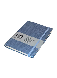 Navneet HQ Journal Casebound Wooden Texture Notebook, 80 Sheets, A5 Size, Blue