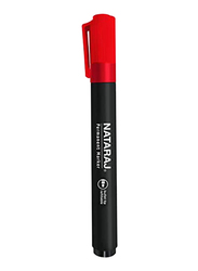 ناتاراج، 12 قطعة، قلم ماركر ثابت برأس رفيع، 2 مم، أحمر