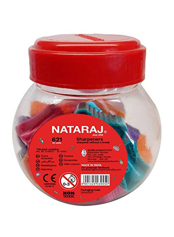 Nataraj 30-Piece 621 Sharpener in Jar, Multicolour