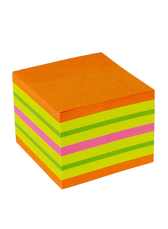 Kores Cube Spring Sticky Notes with 4 Neon Colours, 5 x 5cm, 400 Sheets, Multicolour