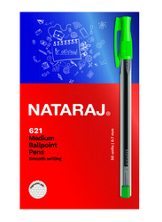 Nataraj 50-Piece 621 Medium Ballpoint Pen Set, 1mm, Green